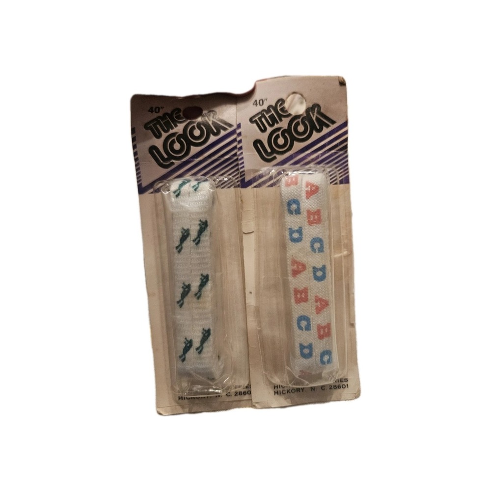 Vintage 40" The Look Shoelaces 2‎ Pair NOS ABCs & Frogs